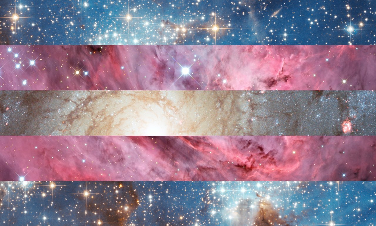 transgender pride flag space version